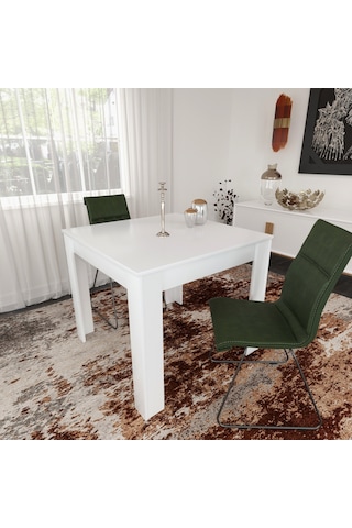 Pasific Home Single Mutfak Yemek Masası, 90x90 cm, Kare, Parlak Beyaz