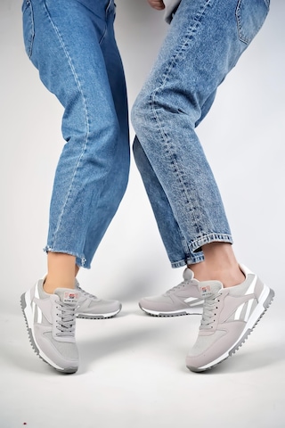 Muggo Elvis Unisex Ortopedik Günlük Garantili Yürüyüş Koşu Sneaker Spor Ayakkabı Gri