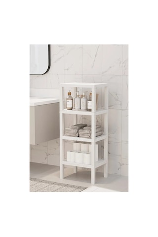Katman Modüler Raf 4 Katlı Çok Amaçlı Raf / Kitaplık / Çiçeklik Beyaz-7raf