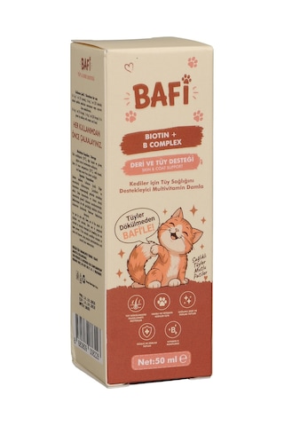 Bafi Biotinli B Complex Kedi Vitamini Deri Ve Tüy Desteği 50 Ml