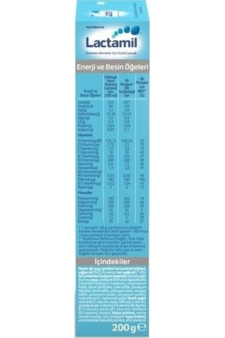 Nutrıcıa Lactamil 200GR (Emziren Anneler İçin Sütlü İçeçek) (2 Li