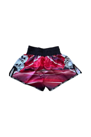 Dijital Özel Tasarım Kıck Boks Şort Djt-105 Beyaz - Kırmızı