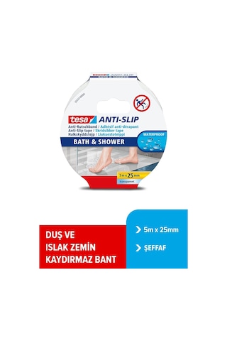 Tesa Merdiven Kaydırmaz Bant Banyo Için Kaydırmaz Bant 25mm X 5mt Islak Zemin 55533-00002-11