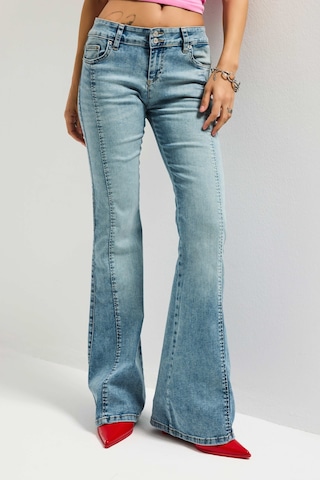 Itsbasic Kadın Kot Rengi 4s6-32 Swl Mid Rise Flare Fit Orta Bel Esnek Kumaş Denim Jean
