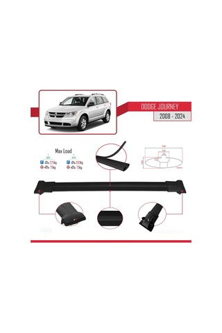 Dodge Journey 2008 Ve Sonrası İle Uyumlu Fly Model Ara Atkı Tavan