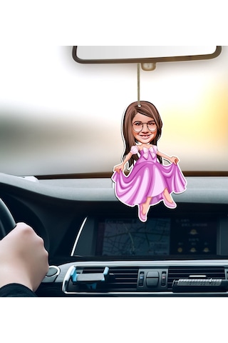 Kişiye Özel Kız Çocuk Prenses Karikatürlü Ahşap Araba Dikiz Ayna (434991667)