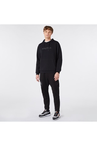 Nautica Nautıca Erkek Siyah Standart Fıt Kapüşonlu Sweatshırt Düz K37226t Siyah