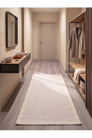 Vektör Sisal Halı Kaymaz Taban Silinebilir Yıkanabilir Modern Salon Mutfak Koridor Halısı Beyaz Beyaz