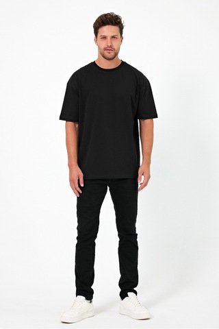 Urbantrendstore Unisex Sade Basic Yazlık Beyaz Siyah Tshirt Oversize Fit Rahat Geniş Salaş T-shirt Günlük Tişört Sağlam Yırtılmaz Ter Emici Cotton Siyah