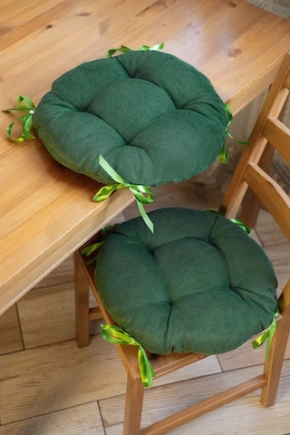 Slavıca Sandalye Yastığı Yuvarlak 40x40 Cm 2'li Set 362561807 Yeşil