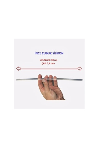 İnce Şeffaf Silikon Çubuk Küçük Tabancalar İçin 30 Cm 1 Adet