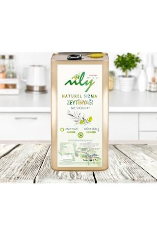 Nily Erken Hasat Soğuk Sıkım Naturel Sızma Zeytinyağı Teneke 5 L