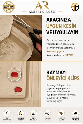 Dacıa Jogger Extreme Eco-g 2026 Model Uyumlu Enerji Bej 5d Havuzlu Paspas Yumuşak Kaymaz Taban