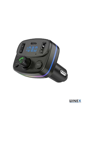 M44 Fm Handsfree Bluetooth Modülatör Mp3 Player Type-c Çıkışlı Araç Şarj Aleti
