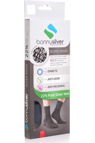 Bonny Silver Diyabetik Çorap %22 Saf Gümüş Iyonlu (Dikişsiz)
