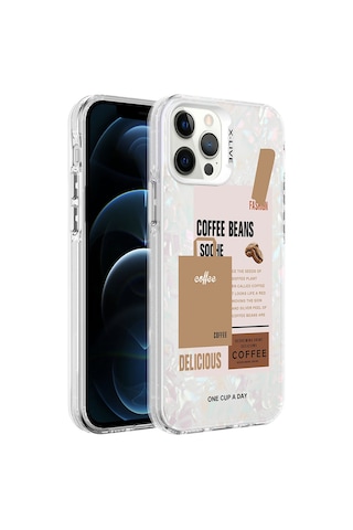 Apple Uyumlu iPhone 12 Pro Max Uyumlu Mermer Desenli Zore Marbello Kılıf-kahverengi Kahverengi -