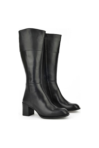 88065 Kadın Deri Klasik Çizme Siyah