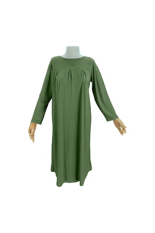Pratik Tek Parça Organik Kız Çocuk Namaz Elbisesi Fıstık Yeşili