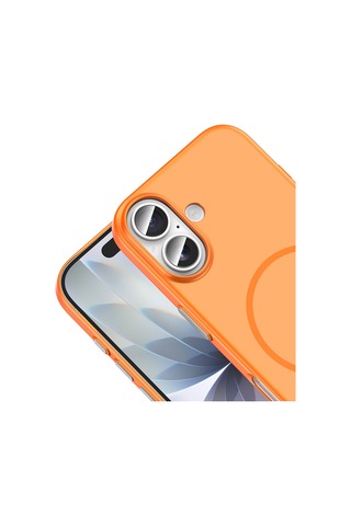 Apple iPhone Uyumlu 17 Kılıf M-safe Şarj Özellikli Zore Lora Pc Kapak - Turuncu