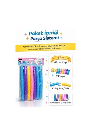 Renkli 7 Parça Geçmeli Hulahop 65 Cm, Tek Ebat, Hh4885lyt, Karışık