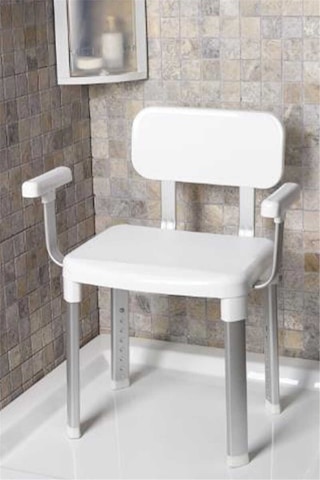 Cappadocia Paslanmaz Alüminyum Sırt Ve Kol Destekli Yaşlı Engelli Banyo Sandalyesi 130 Kg Kapasite -7463