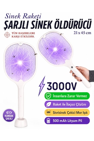 Standlı Asma Delikli Sivrisinek Sinek Haşere Böcek Öldürücü Led Işıklı Gece Lambası Şarjlı Elektirikli Sinek Öldürücü Haşere Öldürücü
