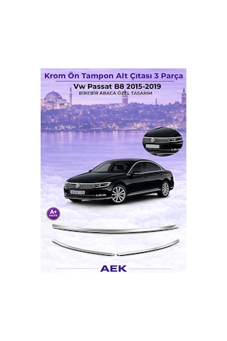 Volkswagen Passat B8 2015-2019 Araca Özel Ön Tampon Alt Çıtası 3p