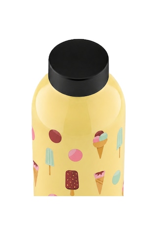 Mamawata Ice Cream Paslanmaz Çelik Termos Matara 470 Ml Sızdırmaz Yalıtımlı Suluk Sarı