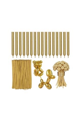 Yüksek Kalite 100 Adet Gold Sosis Balon Metalik Gold Sosis Balon Parlak Sosis Balon Şekil Balonu Altın