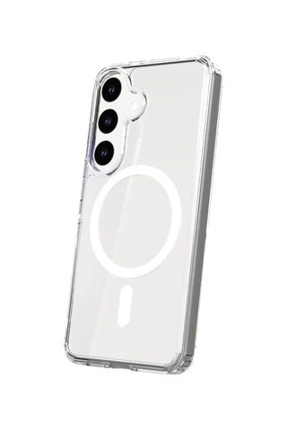 Samsung Uyumlu Galaxy S24 Kılıf Magneticsafe Şeffaf Silikon - Şeffaf
