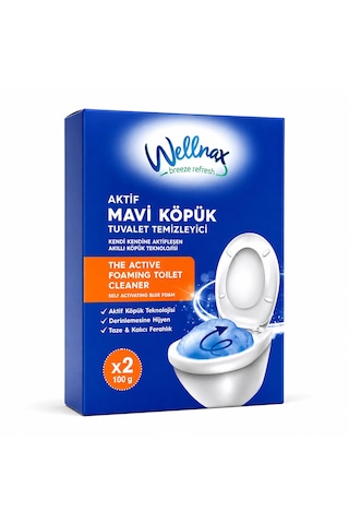 Wellnax Aktif Tuvalet Temizleyici Köpük Mavi 2 X 100 Gr
