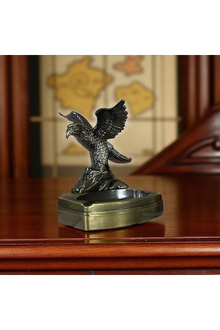 Kartal Figürlü Metal Çakmaklı Masa Kül Tablası