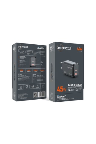 Apricot Apc-u425t Type-c Usb-c 55w 3.0a Beyaz Kablolu Hızlı Ev Şarj Adaptörü