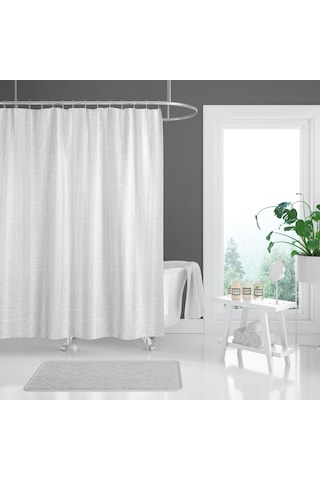 Zethome Tropik Banyo Duş Perdesi 3182 Tek Kanat 1x120x200 Beyaz
