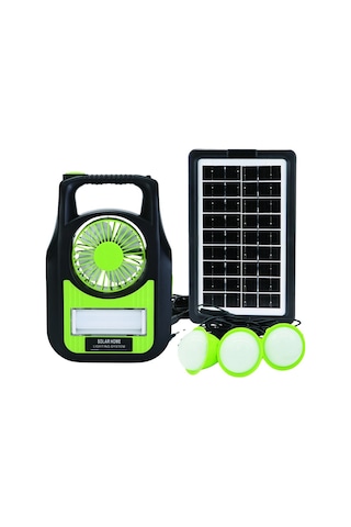 Gold Silver Gs-909 Bluetooth Radyo Usb Güneş Paneli Dahil Solar Enerjili 3 Ampullü Şarjlı Spot Fener Çok Renkli