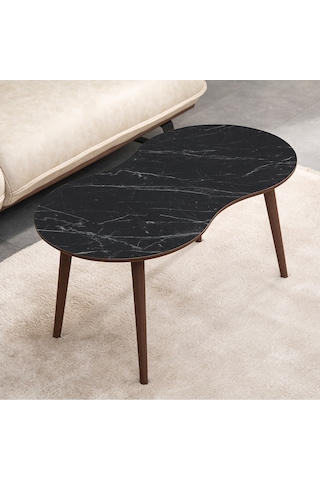Vovvahome Moon Mdf Ahşap Orta Sehpa - Siyah Mermer