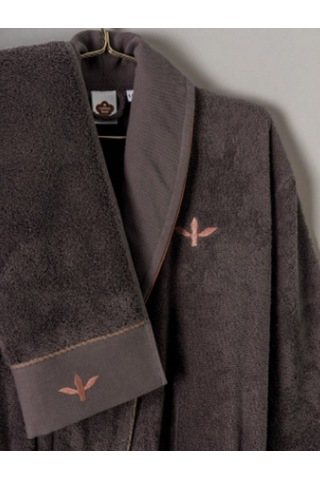 Cottonbox Puff Nakışlı Aile Bornoz Seti Molende Bej-antrasit L-xl Antrasit