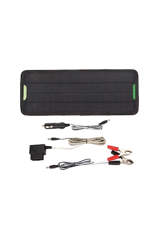 Mufunye 12v 5w Güneş Paneli Akü Şarj Cihazı Bakımcı: Araba, Motosiklet, Bot, Karavan İçin Siyah Standart Paket