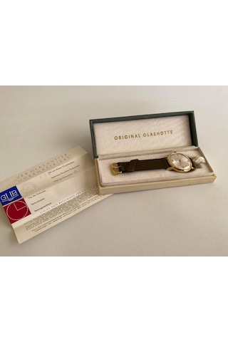 GUB Glashütte 03758 Altın Kaplama Vintage Kurmalı Kol Saati 36 MM