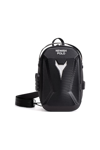 Newish Polo Erkek Şifreli Kilitli Su Geçirmez Sling Bag 404 Çapraz Omuz Ve Sırt Çantası - New404 Siyah - Beyaz