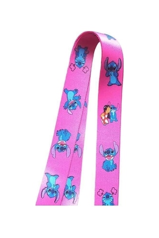 Lilo Ve Stitch Pembe Kart Askı Ipi Yaka Askı Ipi, Boyun Askı, Telefon Askı Aparatı, Mavi Kartlık