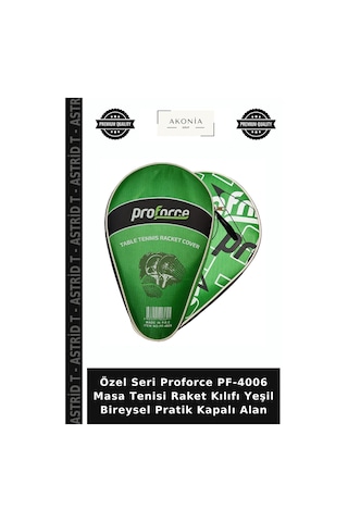 Özel Seri Proforce Pf-4006 Masa Tenisi Raket Kılıfı Yeşil Bireysel Pratik Kapalı Alan