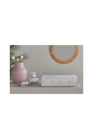 Heart Banyo Havlusu 70x140 Cm Pembe