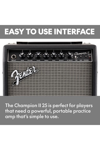 Fender Champion Iı 25 Gitar Amplifikatörü, 25 Watt, 2 Yıl , 12 Entegre Efekt Modeli