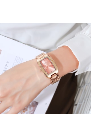 Padalink Skmeı Kadın Kol Saati 1400 Modeli - Kuvars Hareketli, 3atm Su Geçirmez, Paslanmaz Çelik Kayışlı, Rose Altın Rengi, Minimalist Tarz Gold