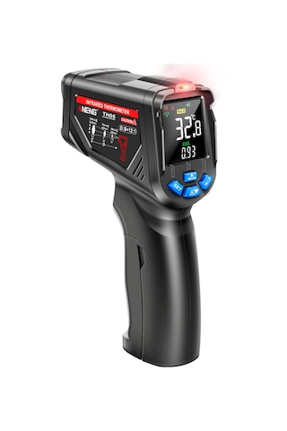 Youmex Endüstriyel Sıcaklık Ölçer -20 C 650 C, Entegre Kızılötesi Sensör, Hızlı Ölçüm, Siyah, Batarya Hariç