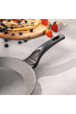 Emsan Stone Alüminyum Döküm Krep Tavası 26 Cm Gri