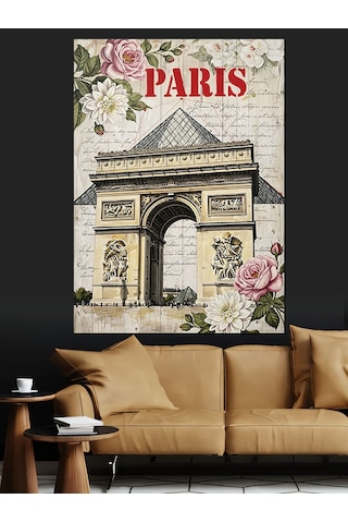 Paris Zafer Takı Çizim Dekoratif Kanvas - Mdf Ahşap Tablo