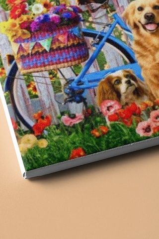 Webstyle Sevimli Köpekler Ve Bisiklet Sayılarla Boyama Seti Kasnaklı 40 X 50 Cm
