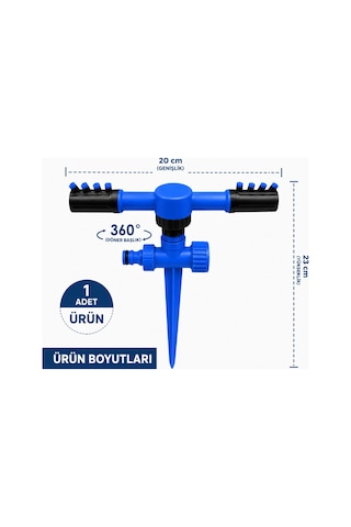 Otomatik Dönerli 2'li Sprink Bahçe Sulama Fıskiyesi 360 Döner Sprey Sulama Başlığı